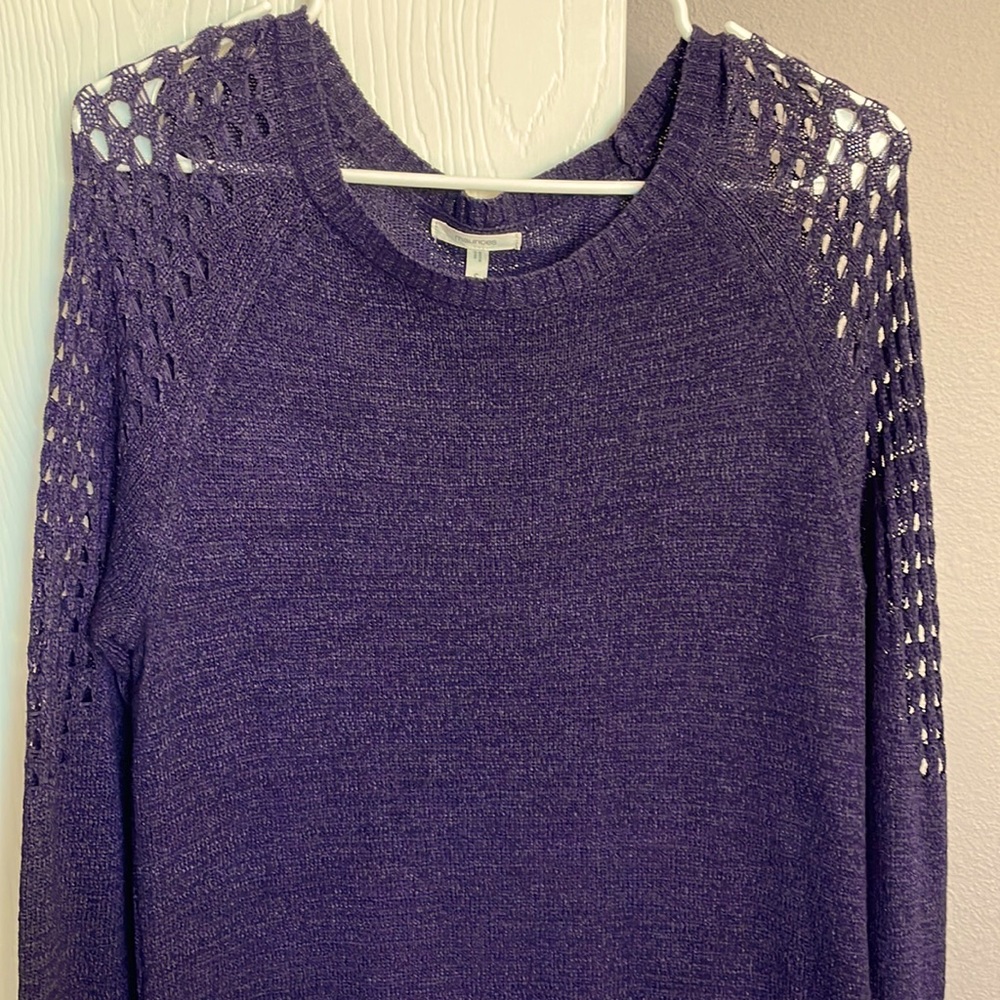 Lightweight detailed sweater by Maurices. Eggplant purple perfect for layering.